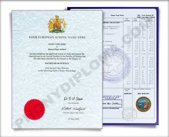 International College  Diploma and Transcripts, European Design #1 Col Europe 1 D+T
